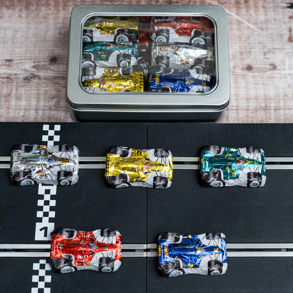 Chocolate F1 Cars Gift Tin
