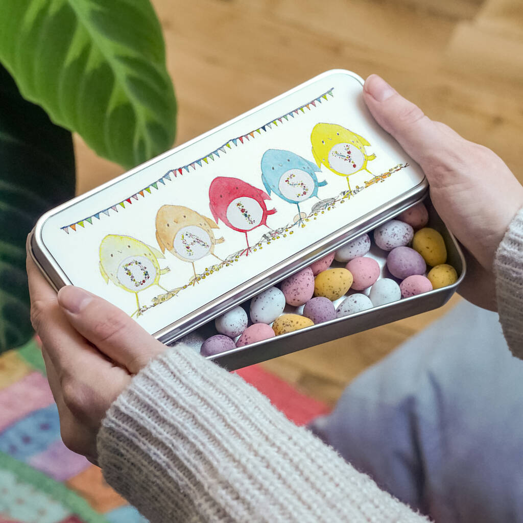 Personalised Easter Chicks Chocolate Egg Tin