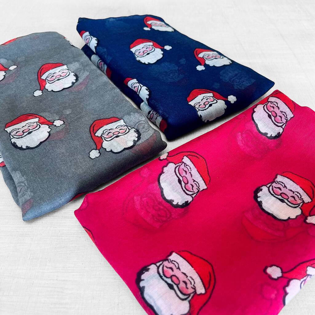 Vintage Santa Print Scarf