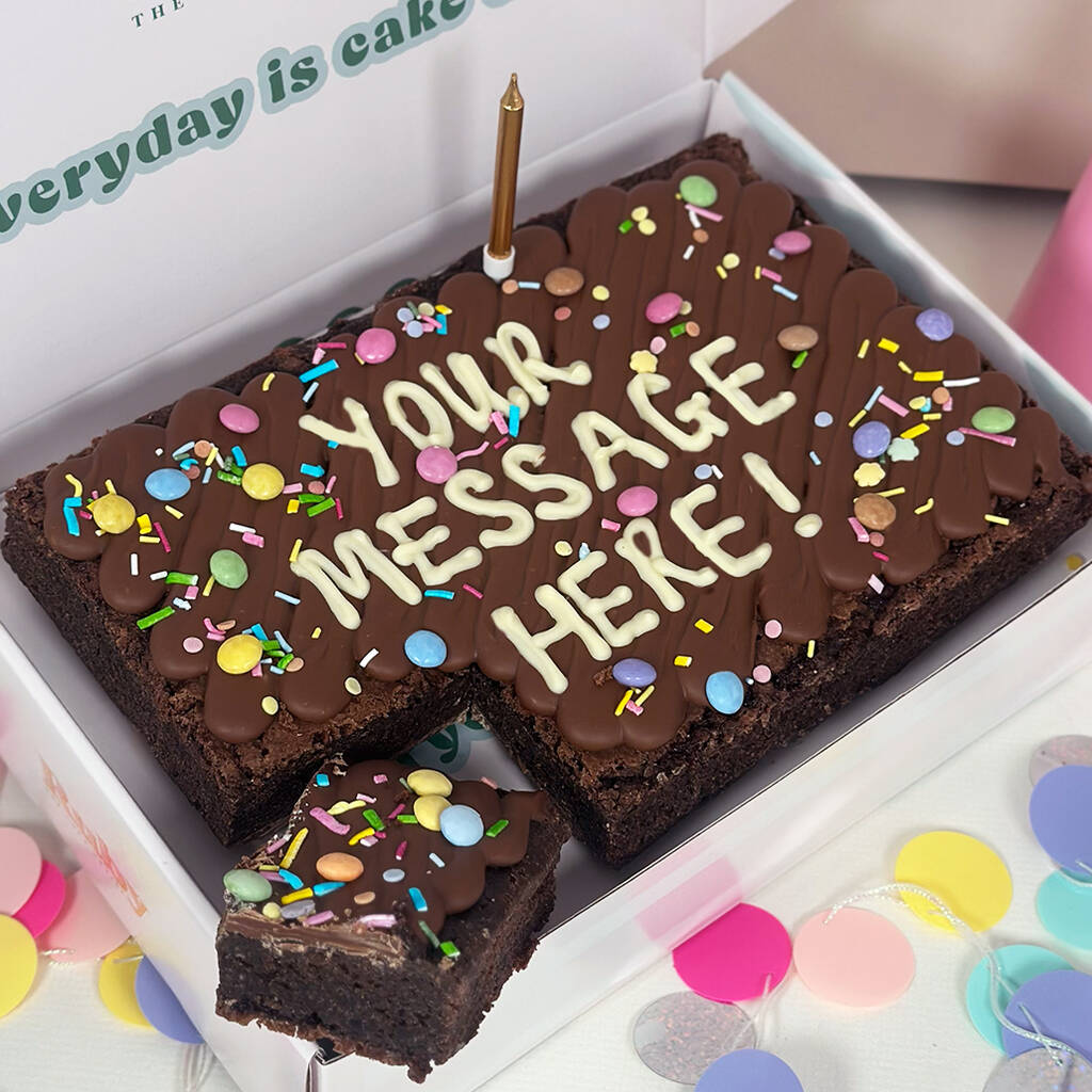 Personalised Super Sized Birthday Brownie Slab