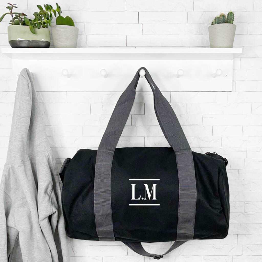 Personalised Mens Holdall Bag With Initials In Block