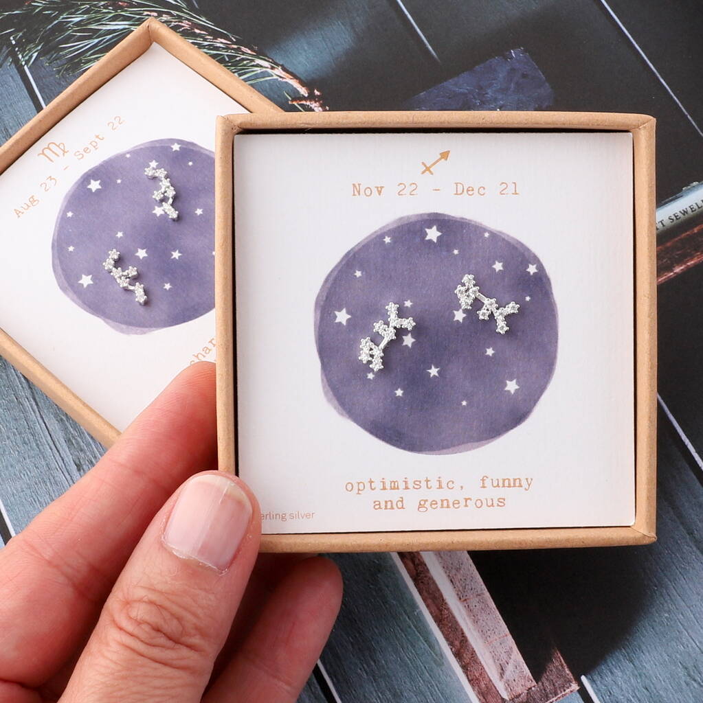 Star Sign Constellation Earrings Studs