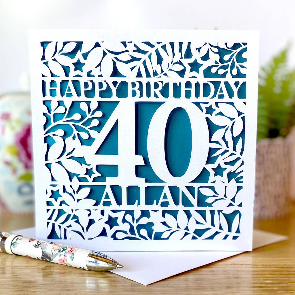 Personalised Age And Name Botanical Birthday Card