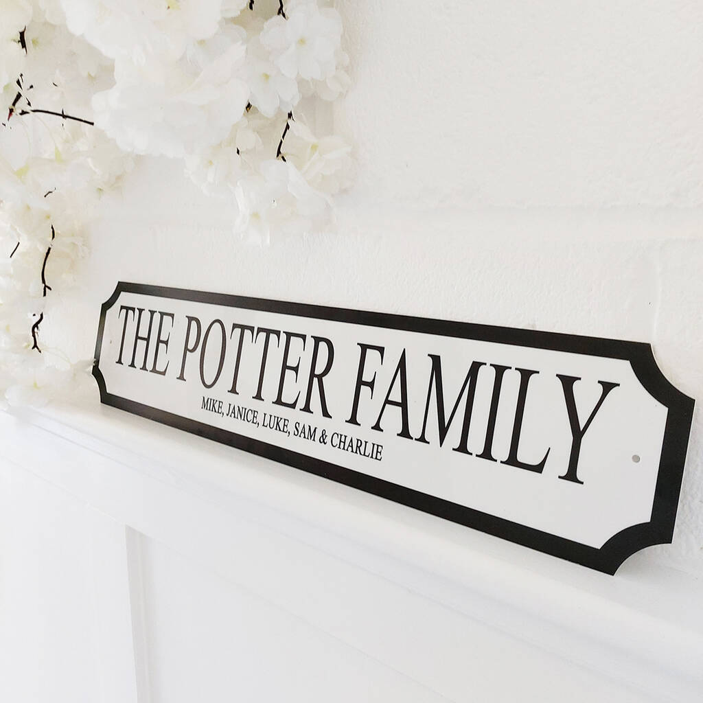 Personalised Family Street Sign