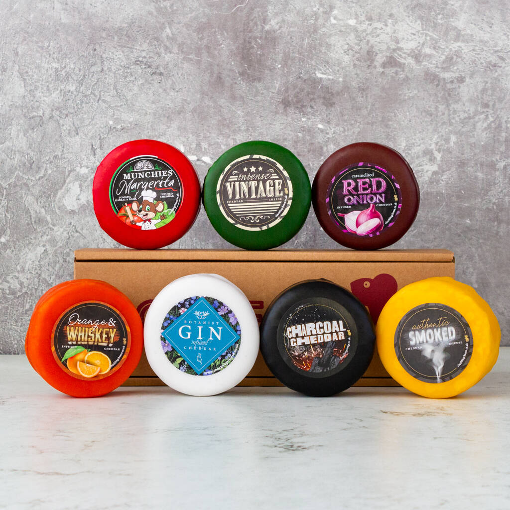 Colourful Rainbow Seven Cheese Gift Box - Cheese Gifts