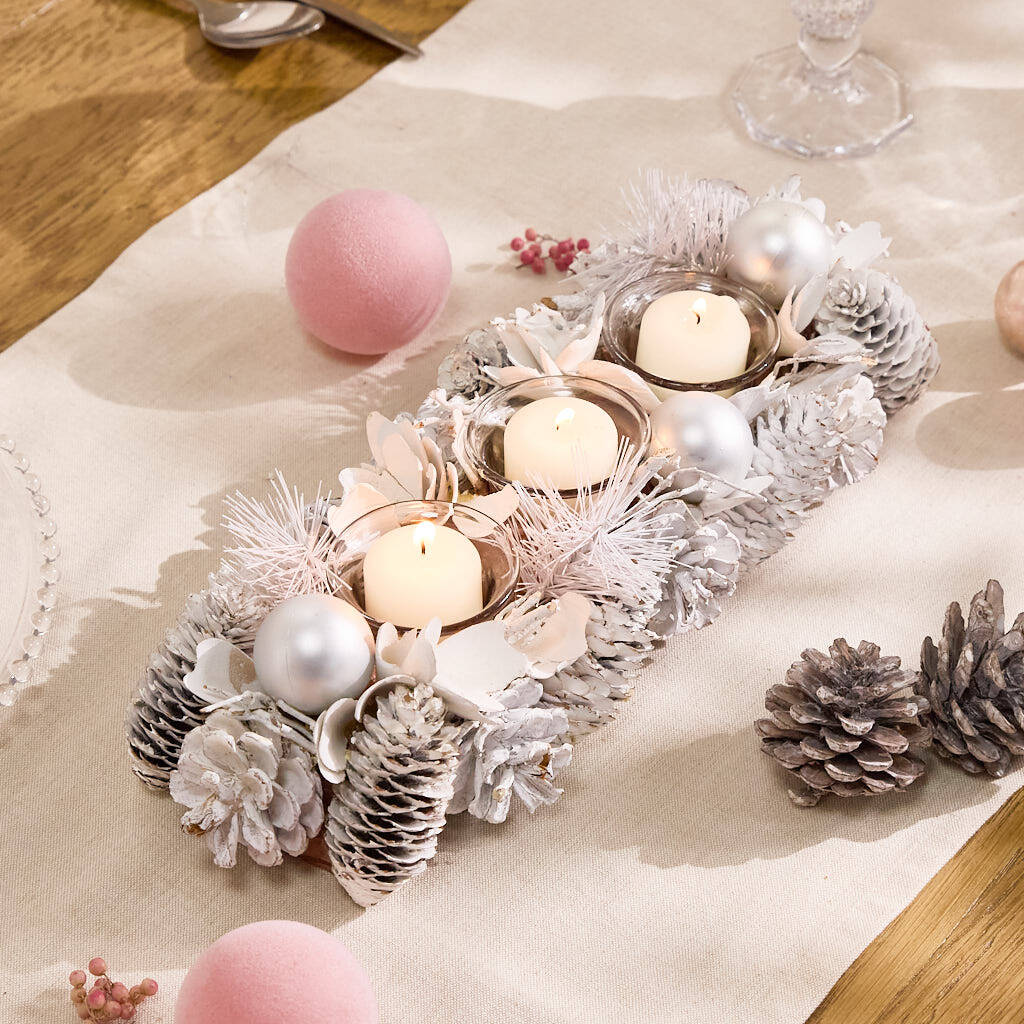 Winter Meadow Candle Holder Centerpiece