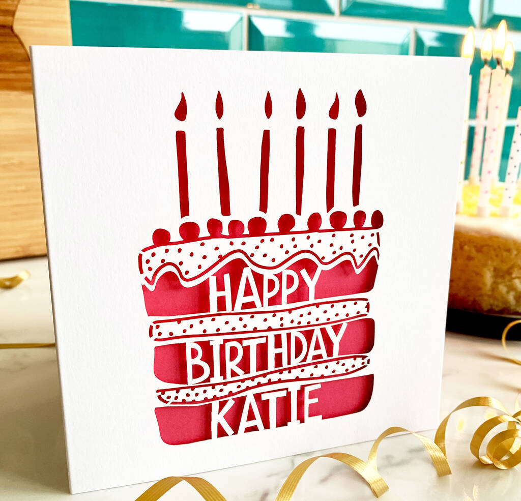 Personalised Birthday Cake Card