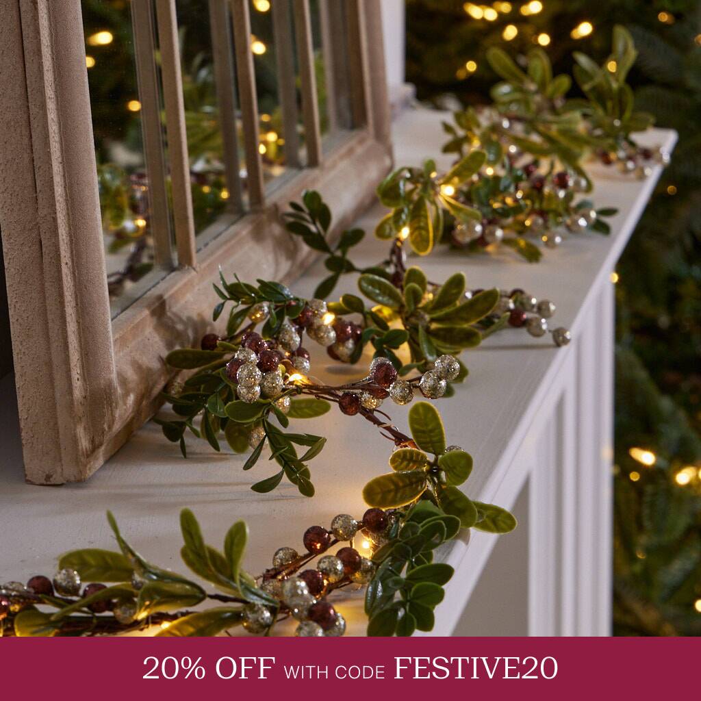 Copper Berry Light Up Garland