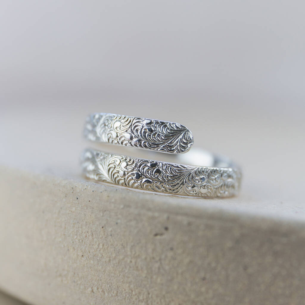 Sterling Silver Lace Wrap Around Thumb Ring