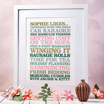 Personalised 'Likes' Poster Print