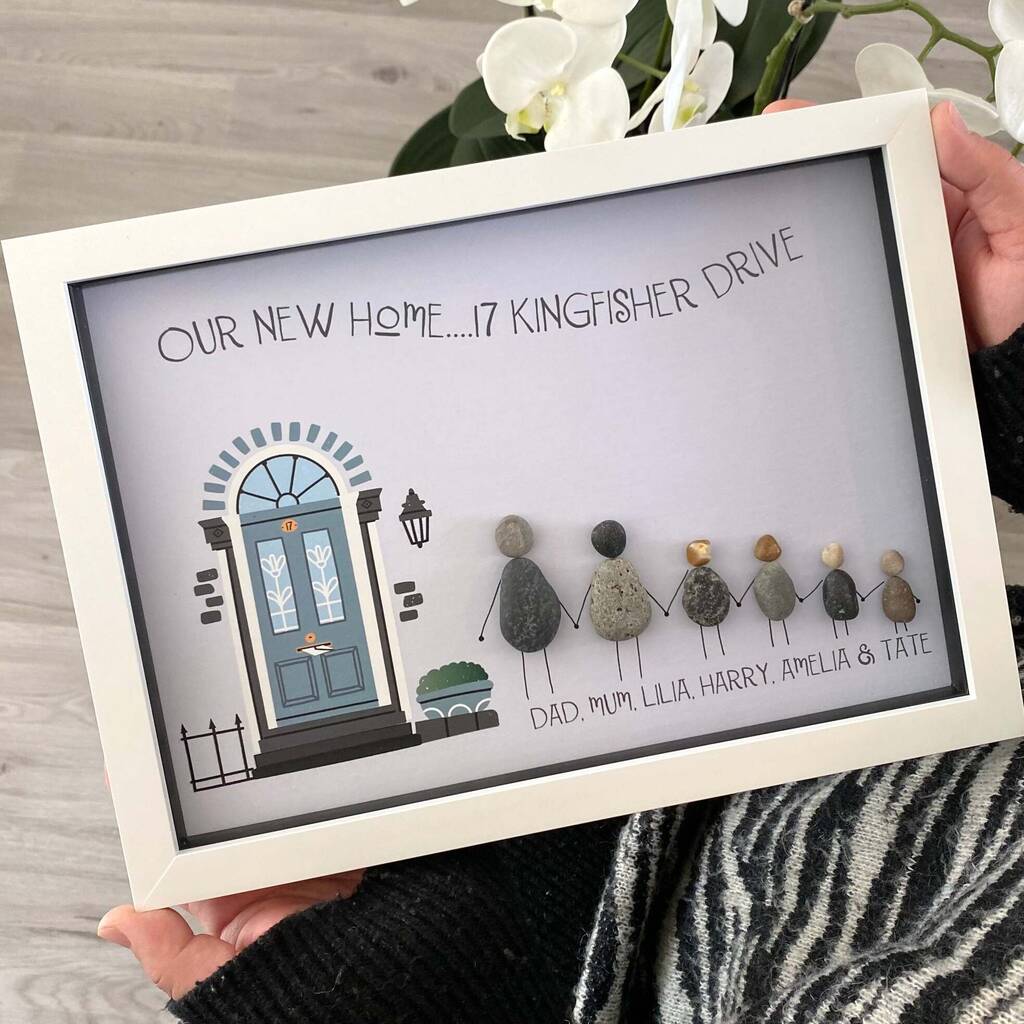 Personalised Family New Home Pebble Picture