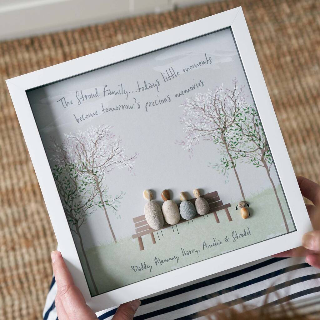 Personalised Family Bench Pebble Picture