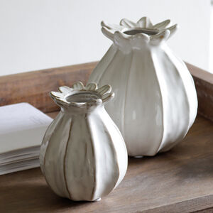 Poppy Head Ceramic Bud Vase