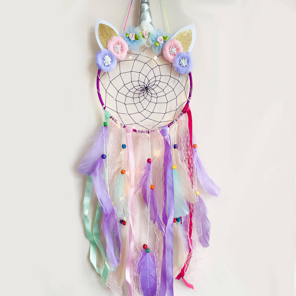Pink Or Purple Fairy Lights Unicorn Dream Catcher Gifts For Girls