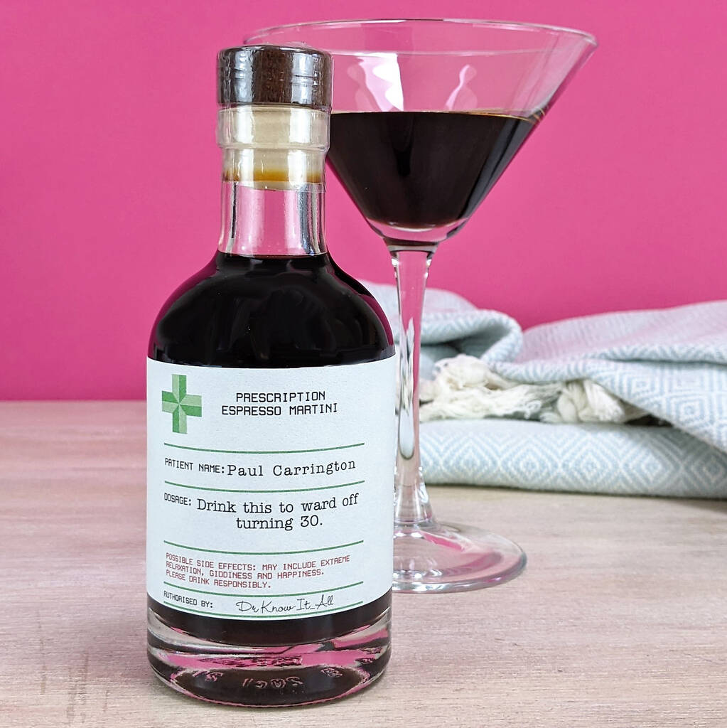Personalised Prescription Design Espresso Martini