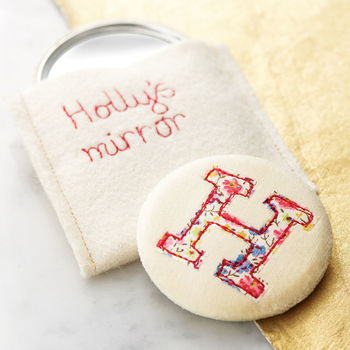 Personalised Embroidered Initial Mirror