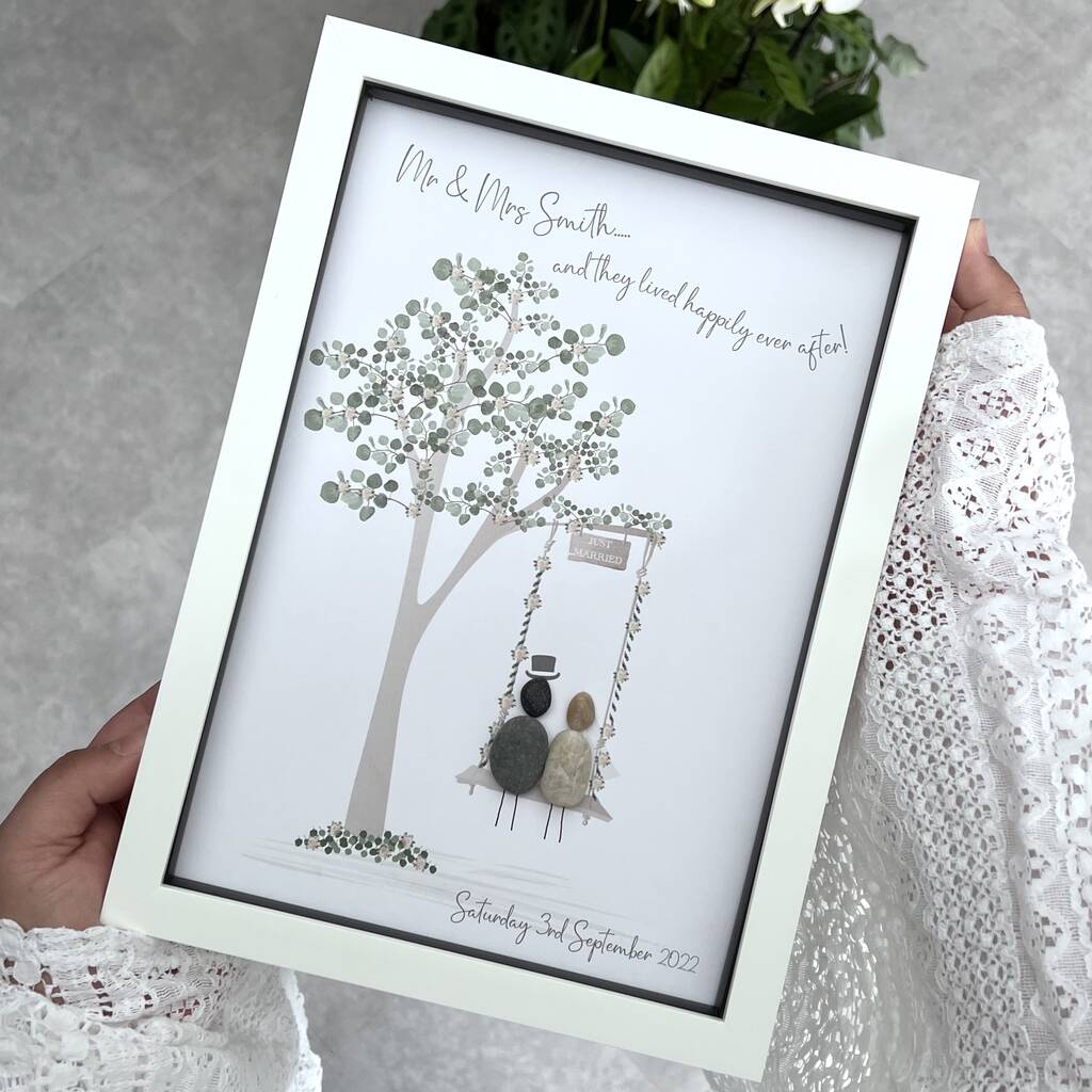 Personalised Wedding Pebble Picture