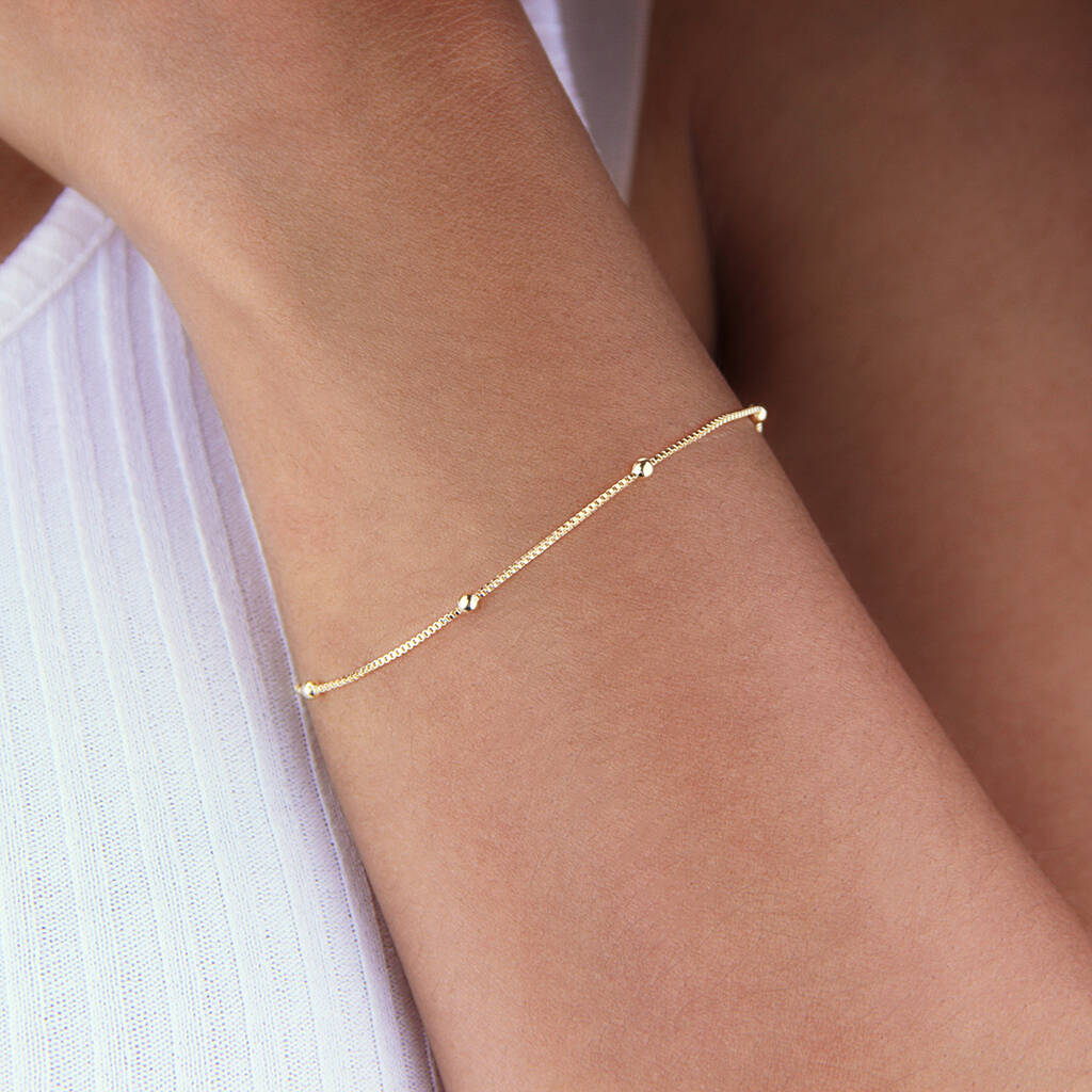 Beaded Fine Satellite Chain Bracelet