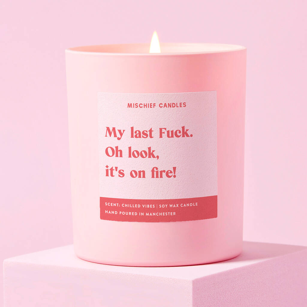 Funny My Last Fuck Friendship Gift Pink Candle