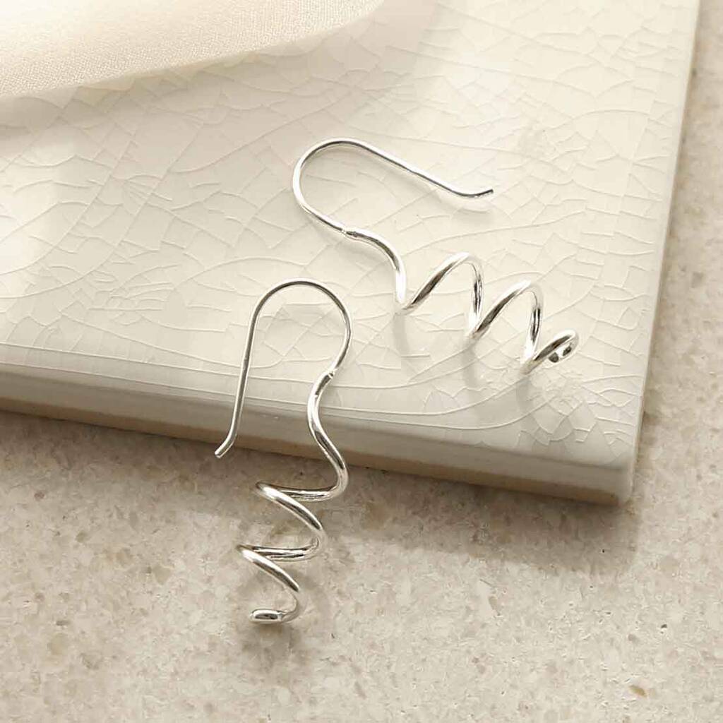 Sterling Silver Bold Coil Drop Earrings