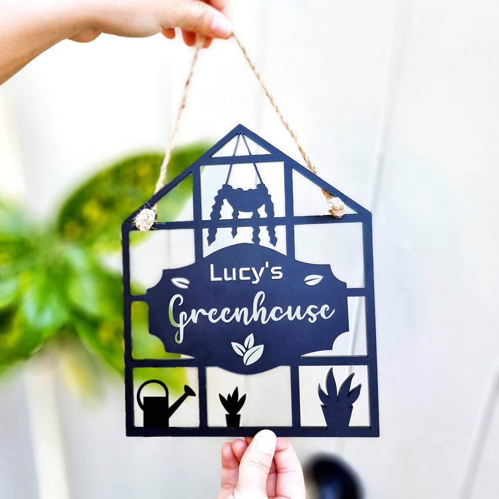 Personalised Laser Cut Acrylic 'Greenhouse' Sign