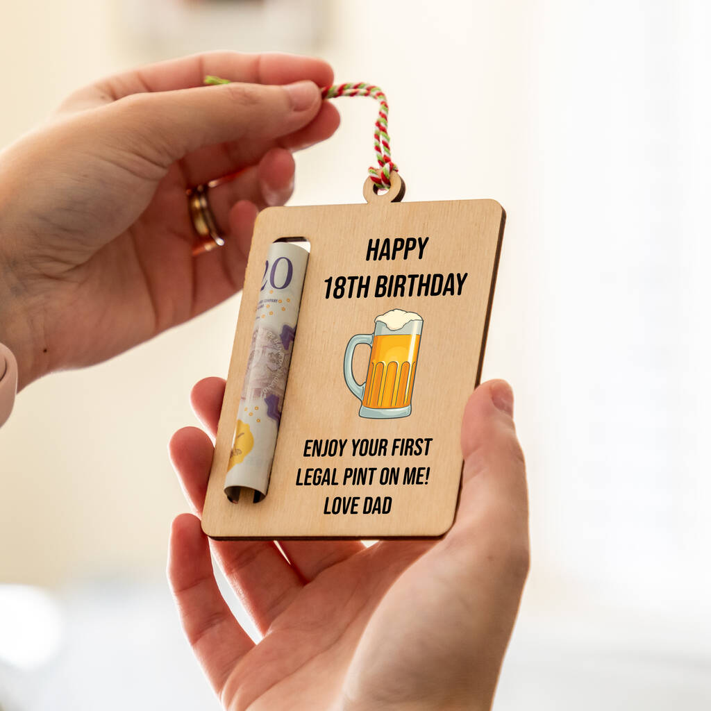 Personalised Happy 18th Birthday Beer Money Gift Holder