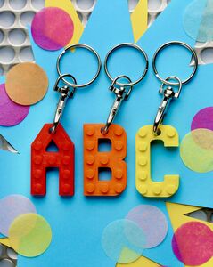 Tiny Lego Style Letter Keyring