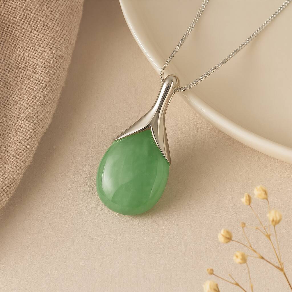 Personalised Sterling Silver Jade Necklace