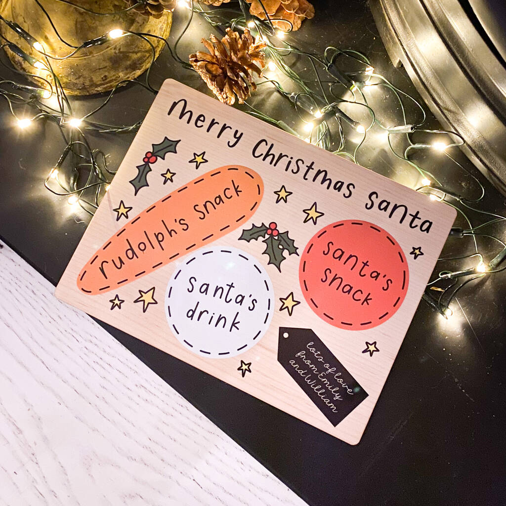Personalised Wooden Santa Fireplace Tray