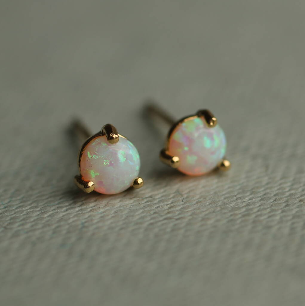 Tiny Opal Stud Earrings