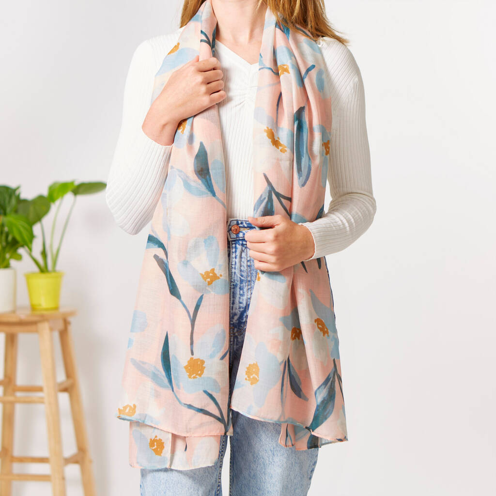Floating Petal Print Scarf