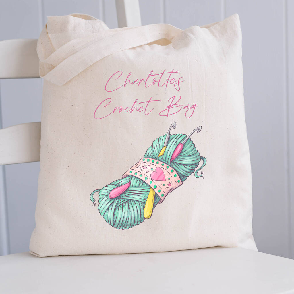Personalised Cotton Crochet Wool Bag
