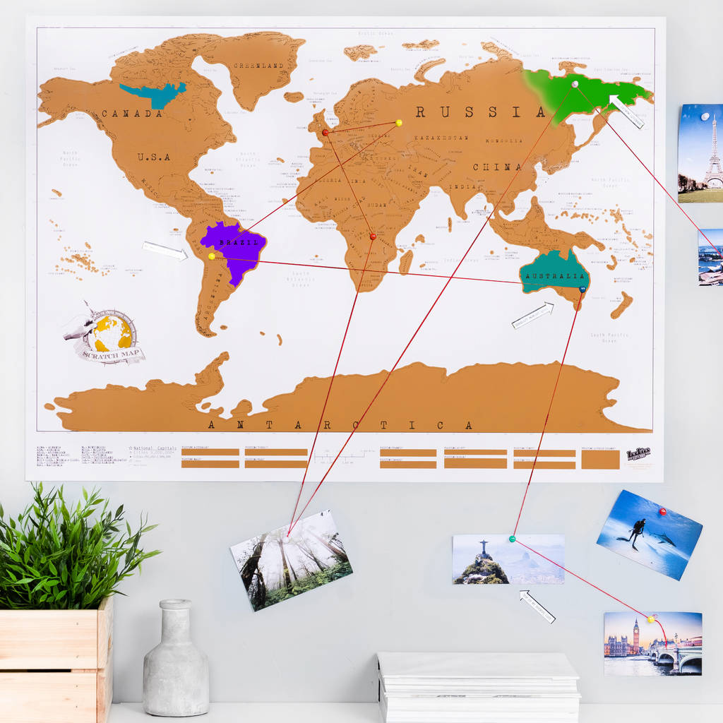 Scratch Off 'Push Pin' World Map Bundle