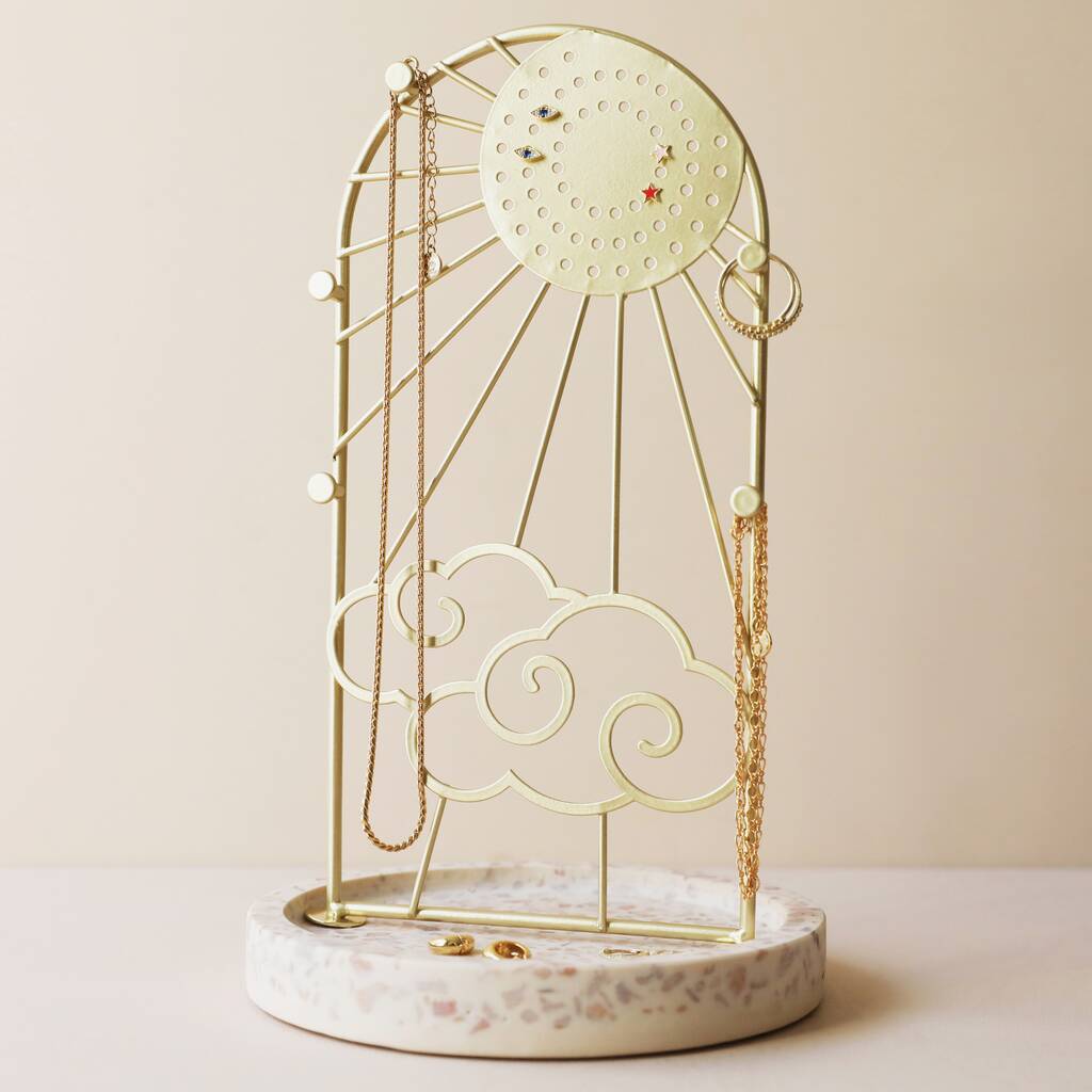 Sunshine Jewellery Stand With Terrazzo Base