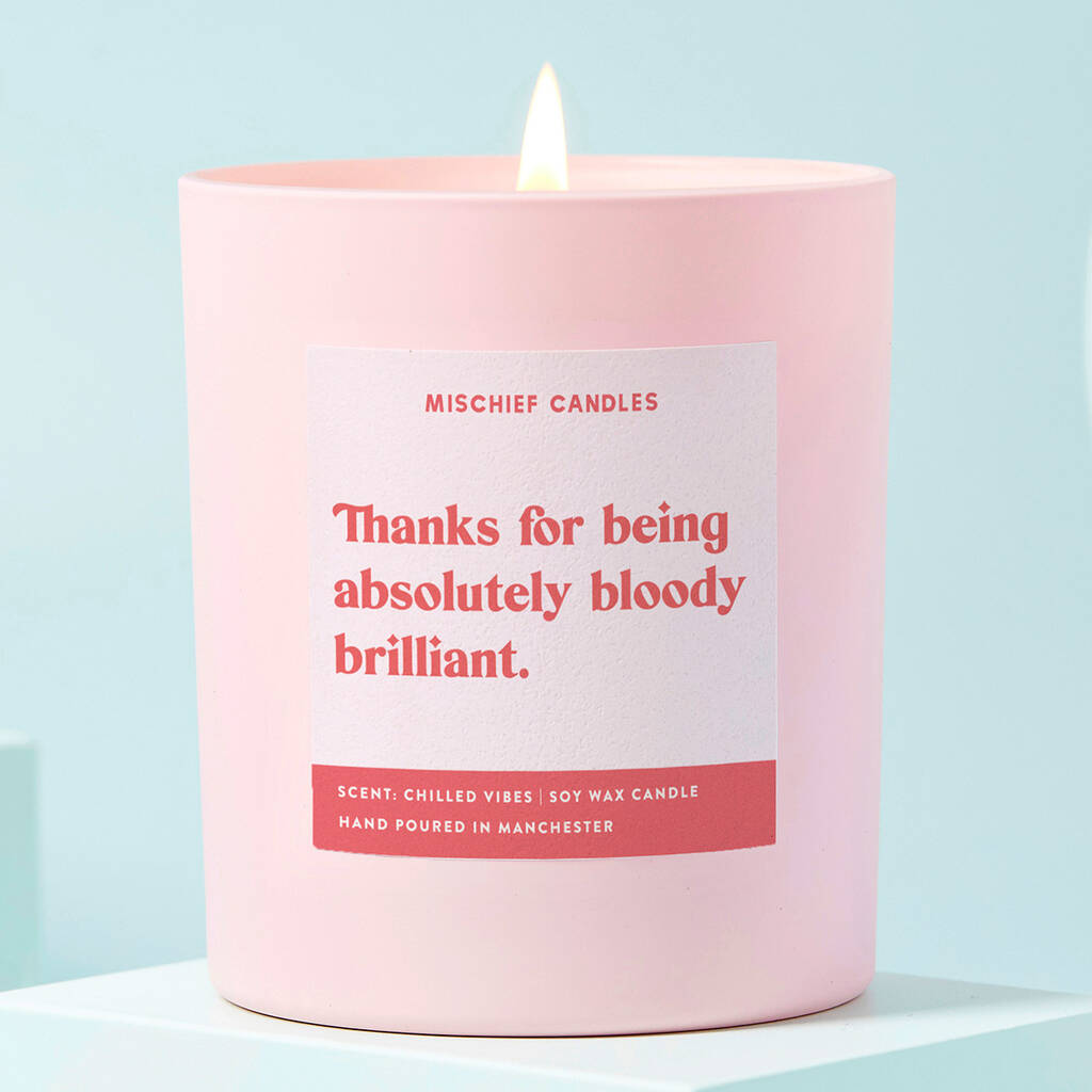 Thank You Gift Funny Candle Absolutely Bloody Brilliant