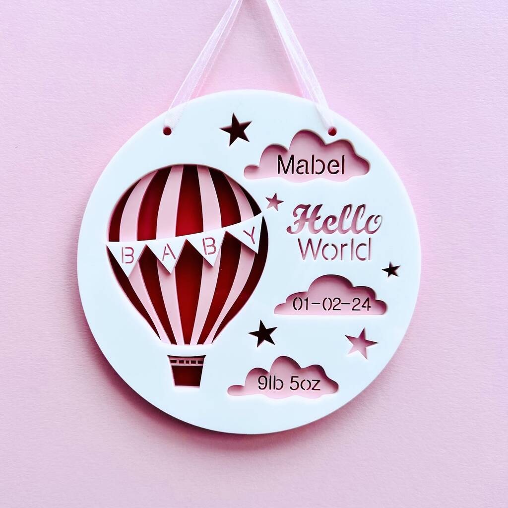 Personalised New Baby Gift, Keepsake Or Announcement Plaque