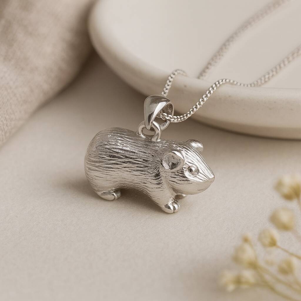 Personalised Sterling Silver Guinea Pig Pendant