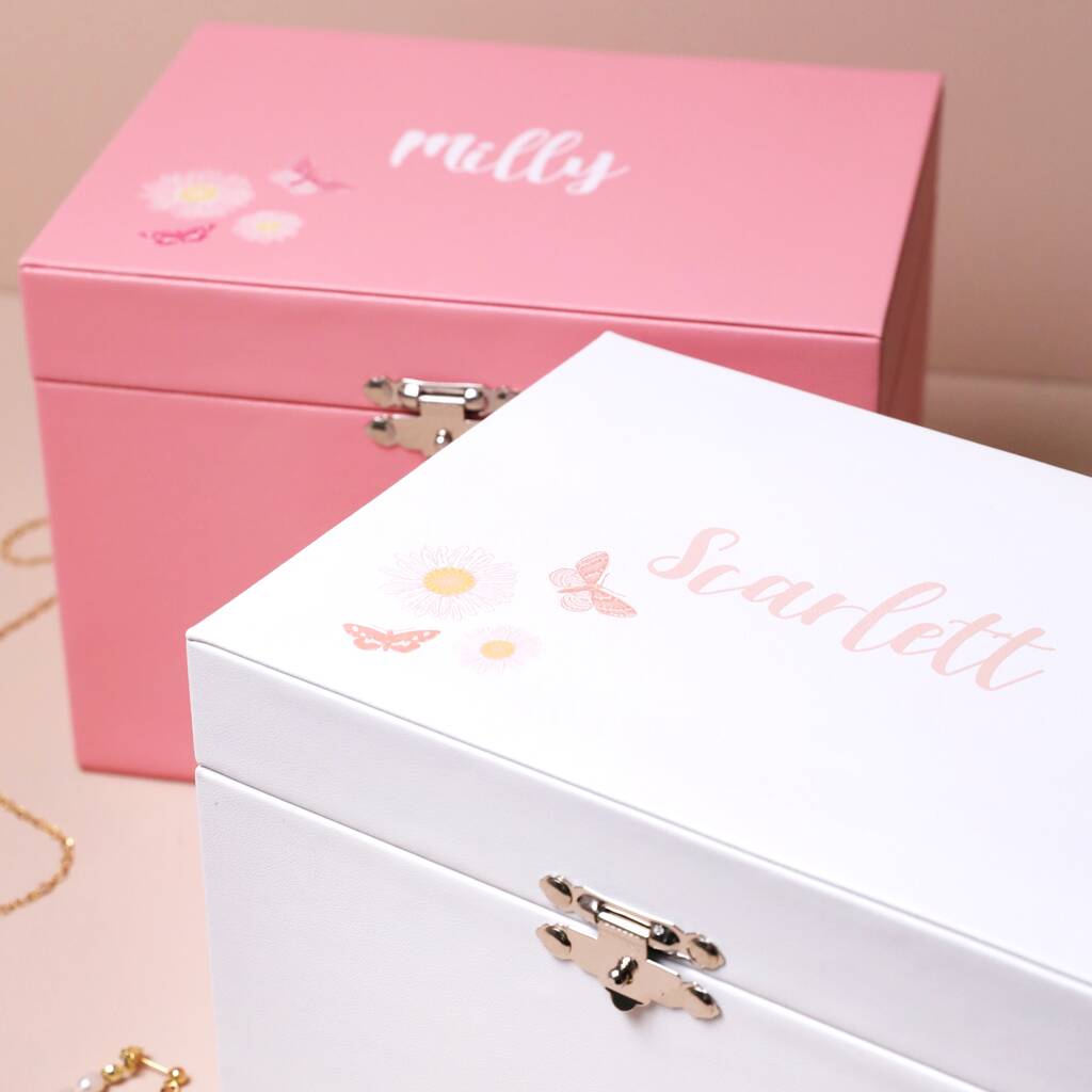 Personalised Name Butterfly Musical Jewellery Box
