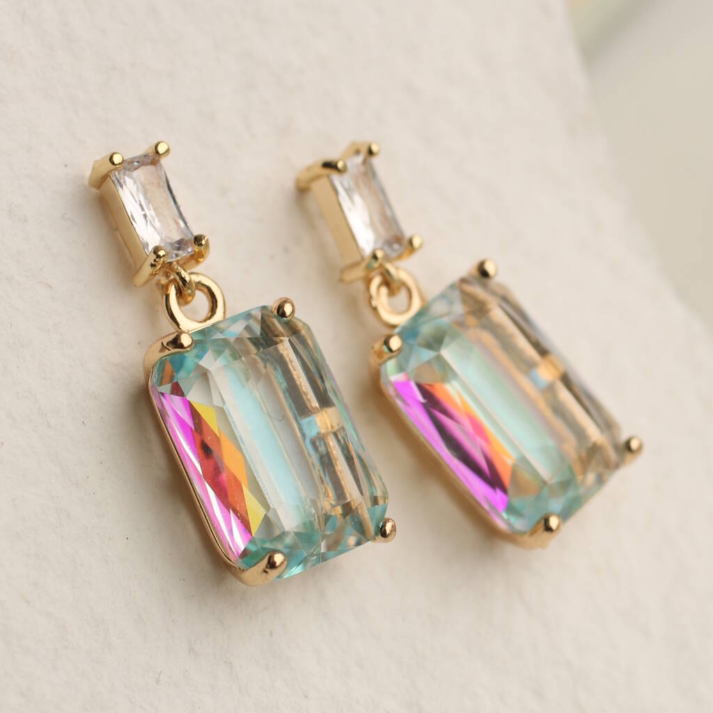 Rainbow Baguette Earrings