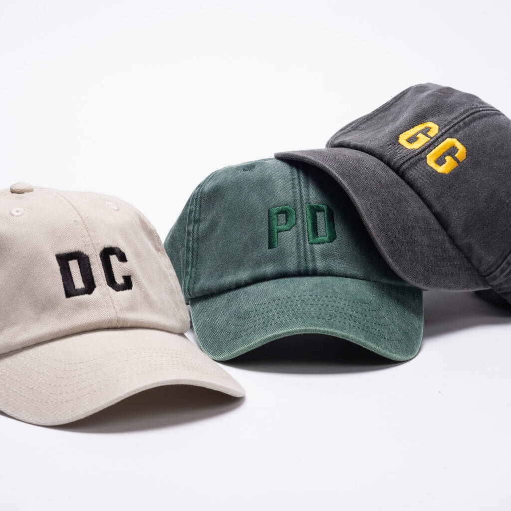 Personalised Vintage Cap With Embroidered Initials