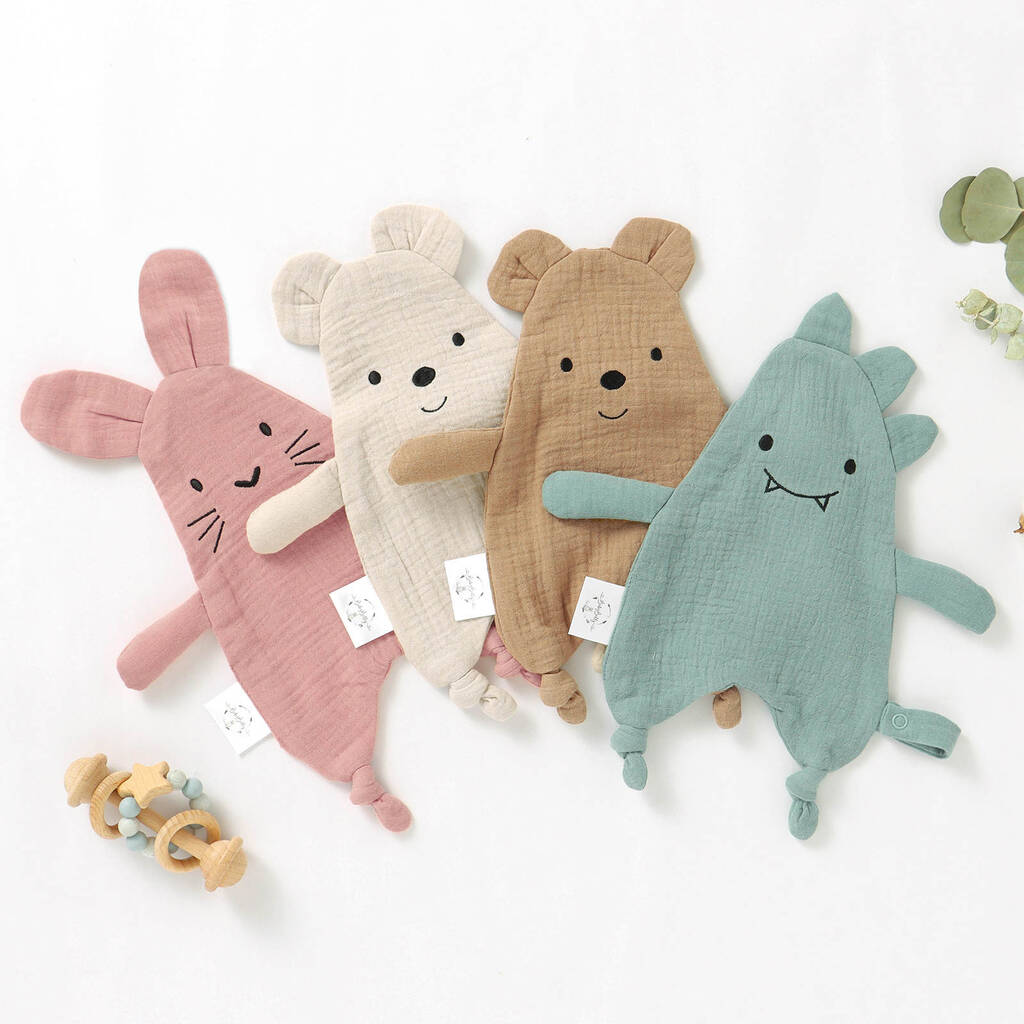 Bunny Bear Dinosaur Organic Cotton Baby Comforter