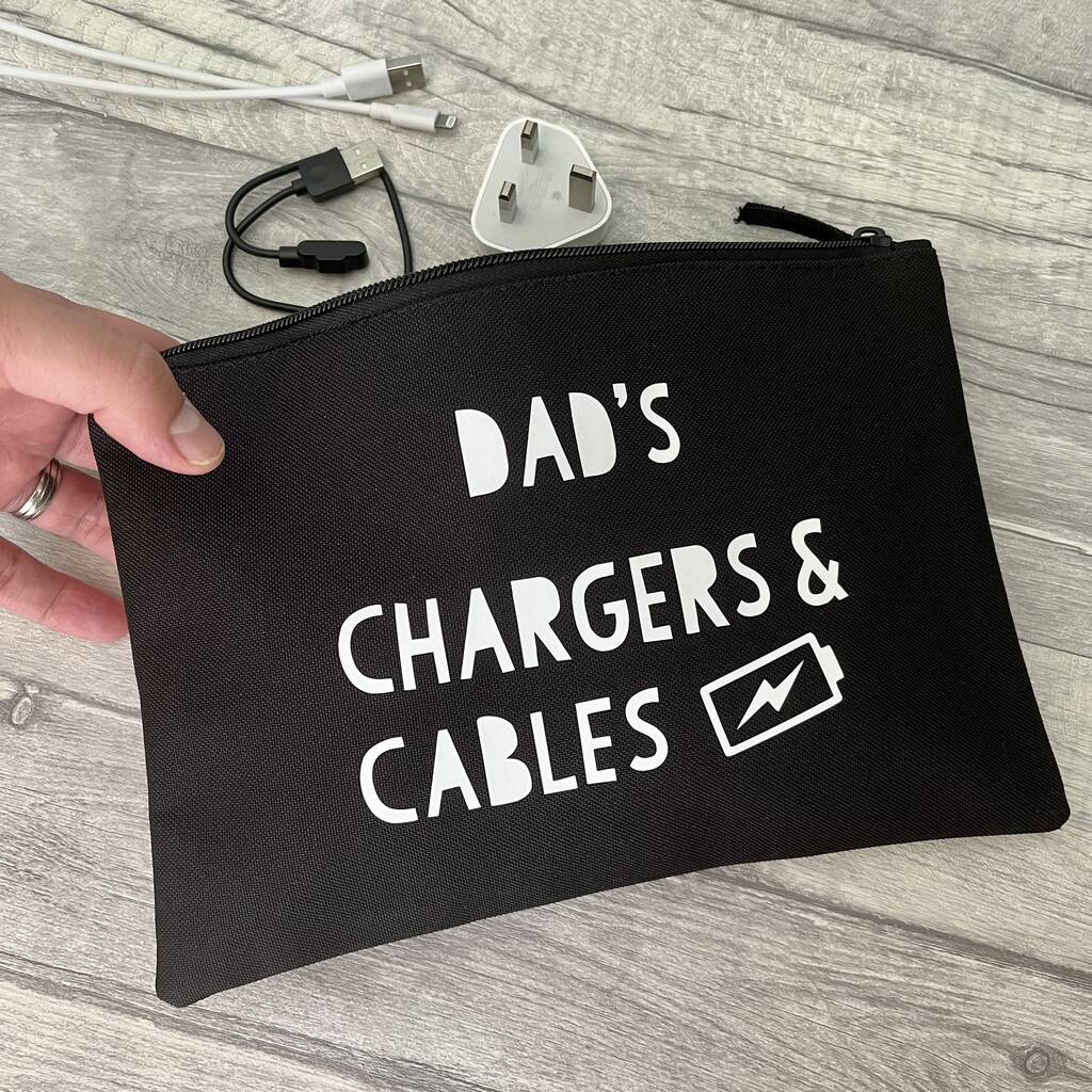 Personalised Travel Chargers And Cables Storage Pouch