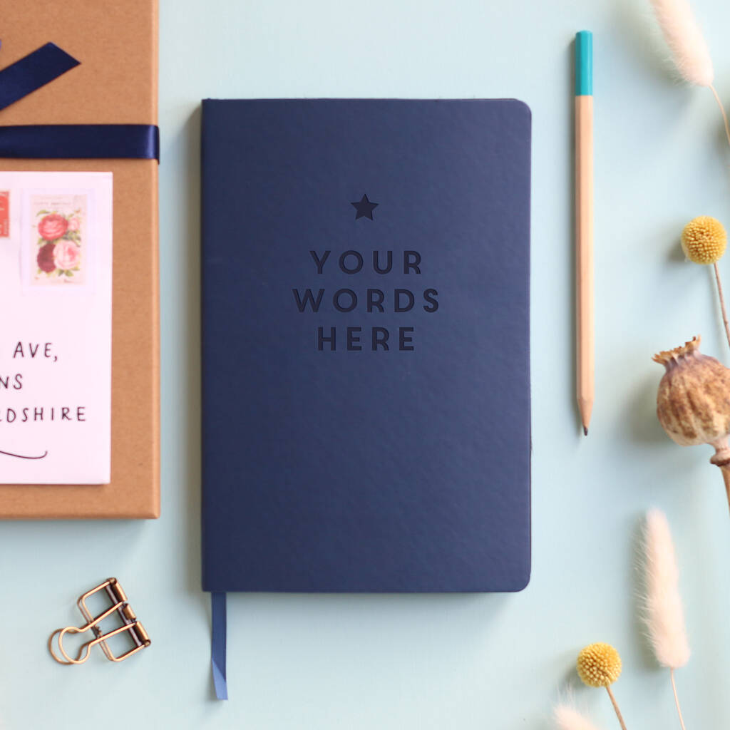 Your Own Words Block Text Personalised Notebook