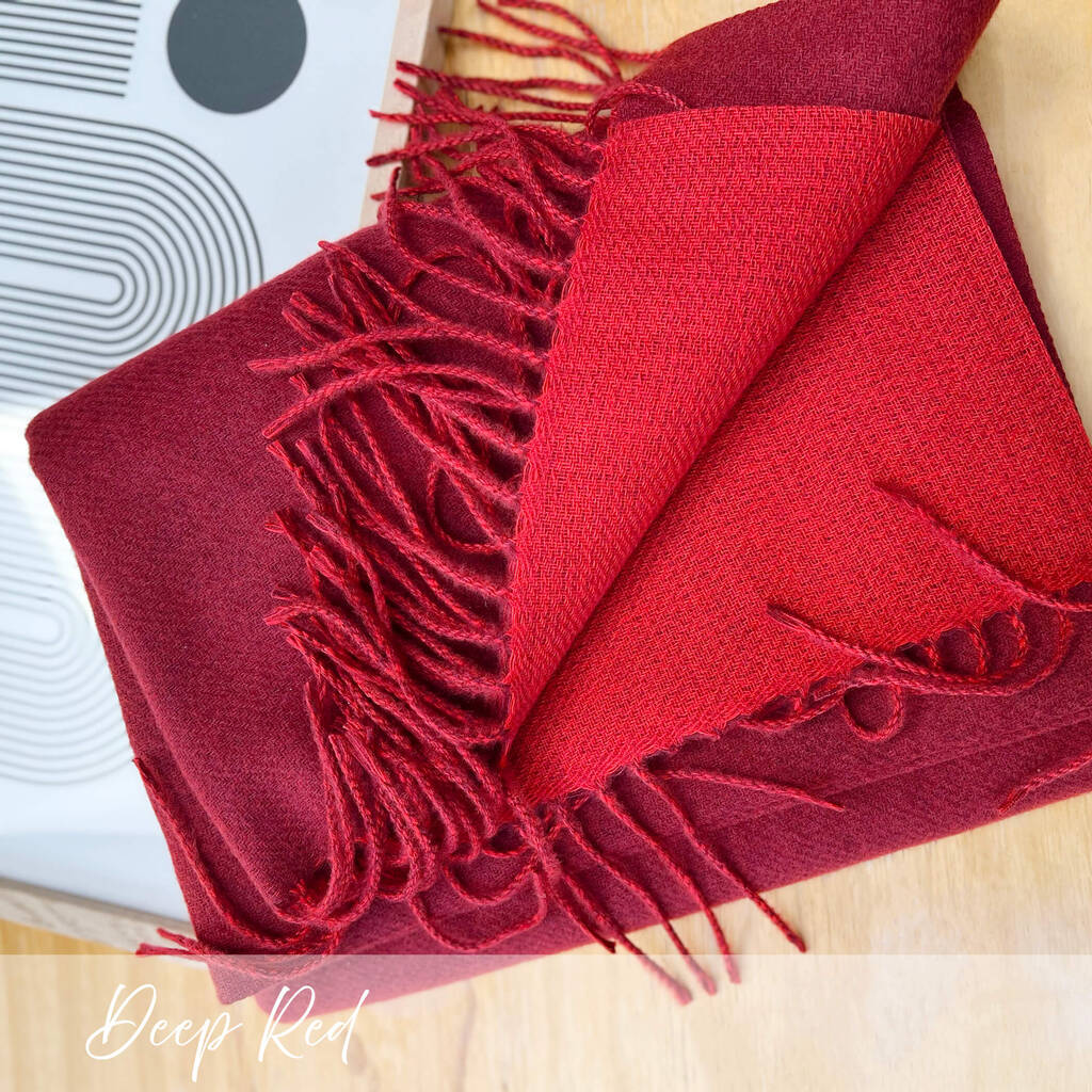 Reversible Colour Contrast Cashmere Blend Scarf