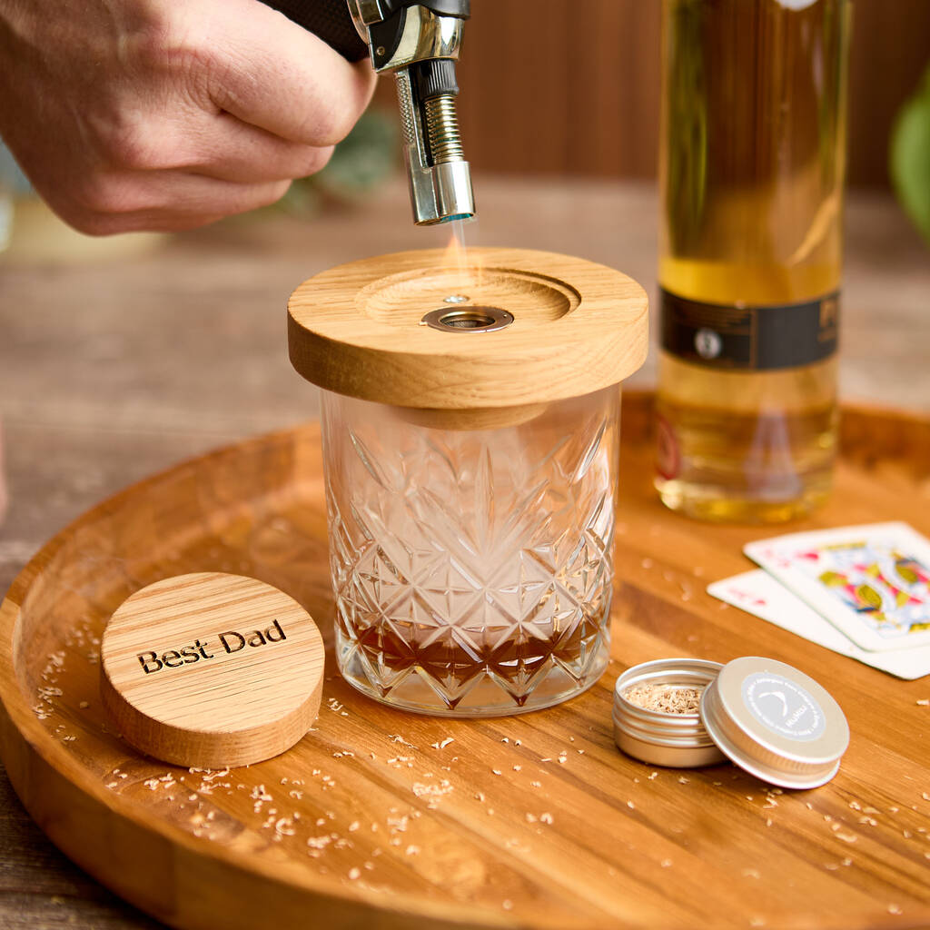 Personalised Solid Oak Cocktail And Whiskey Smoker - Gift For Him