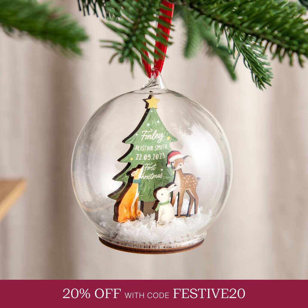Woodland Animals Baby Details Bauble