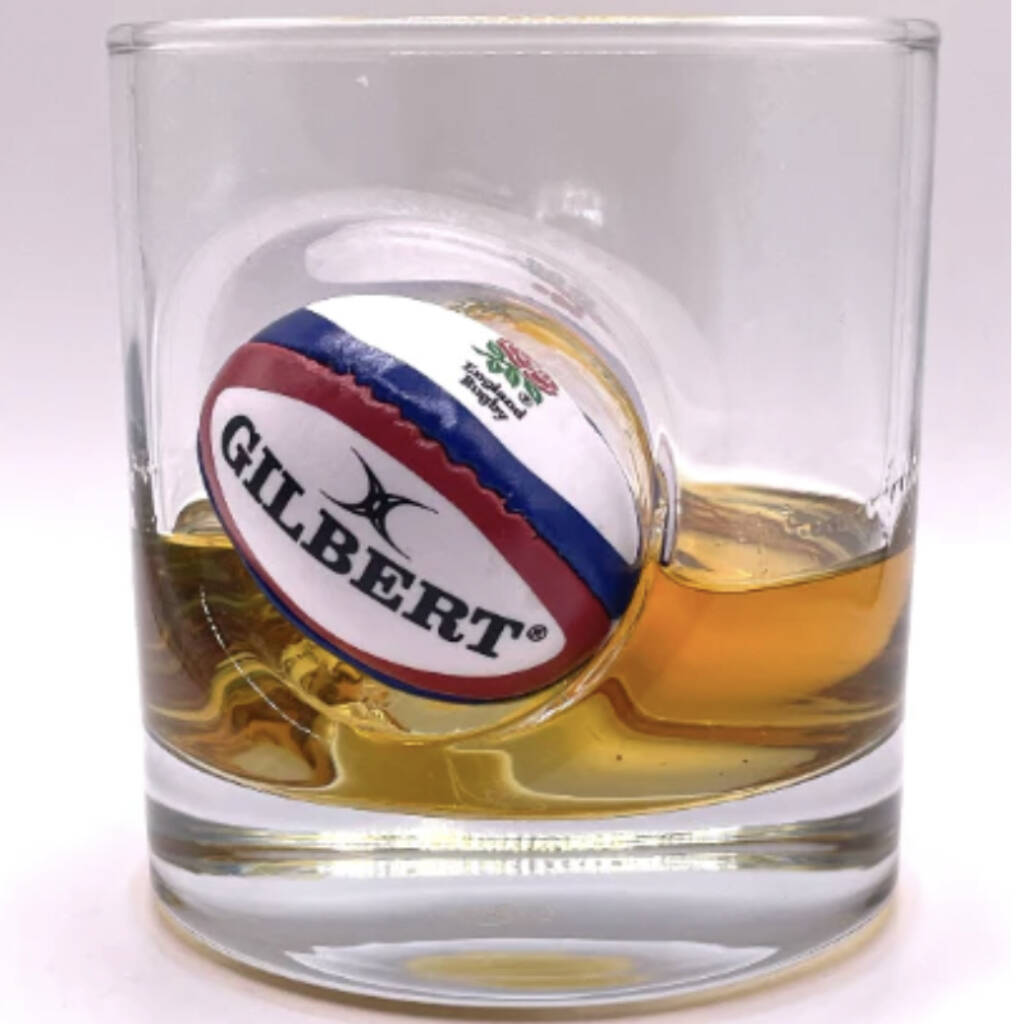 Personalised Rugby Ball Whisky Glass