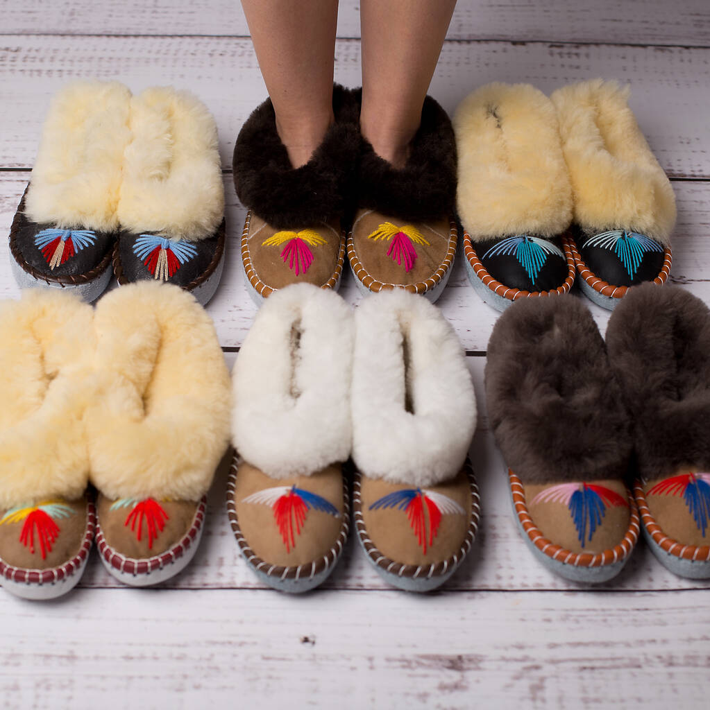 Lucky Dip Handmade Sheepskin Moccasins Slippers