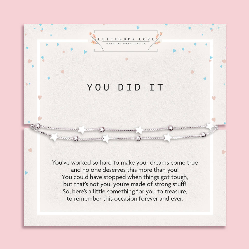 You Did It Silver Plated Star Bracelet