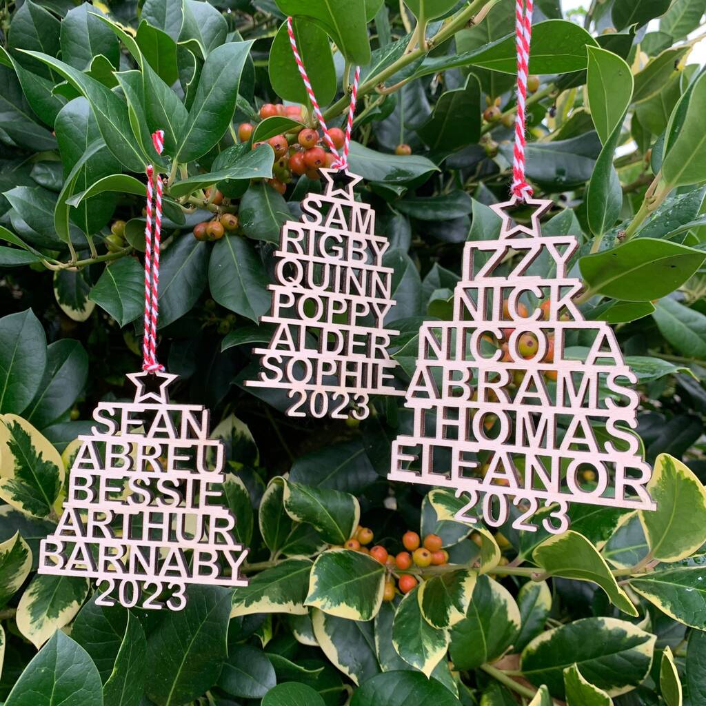 Stacked Name Christmas Tree Decoration